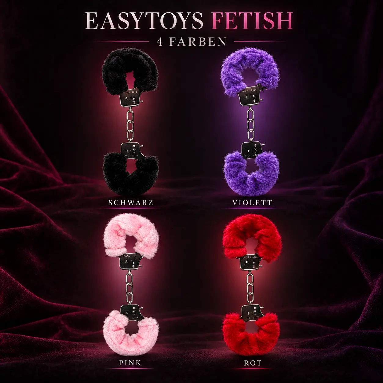 EasyToys Fetish Plüsch-Handschellen – Violett