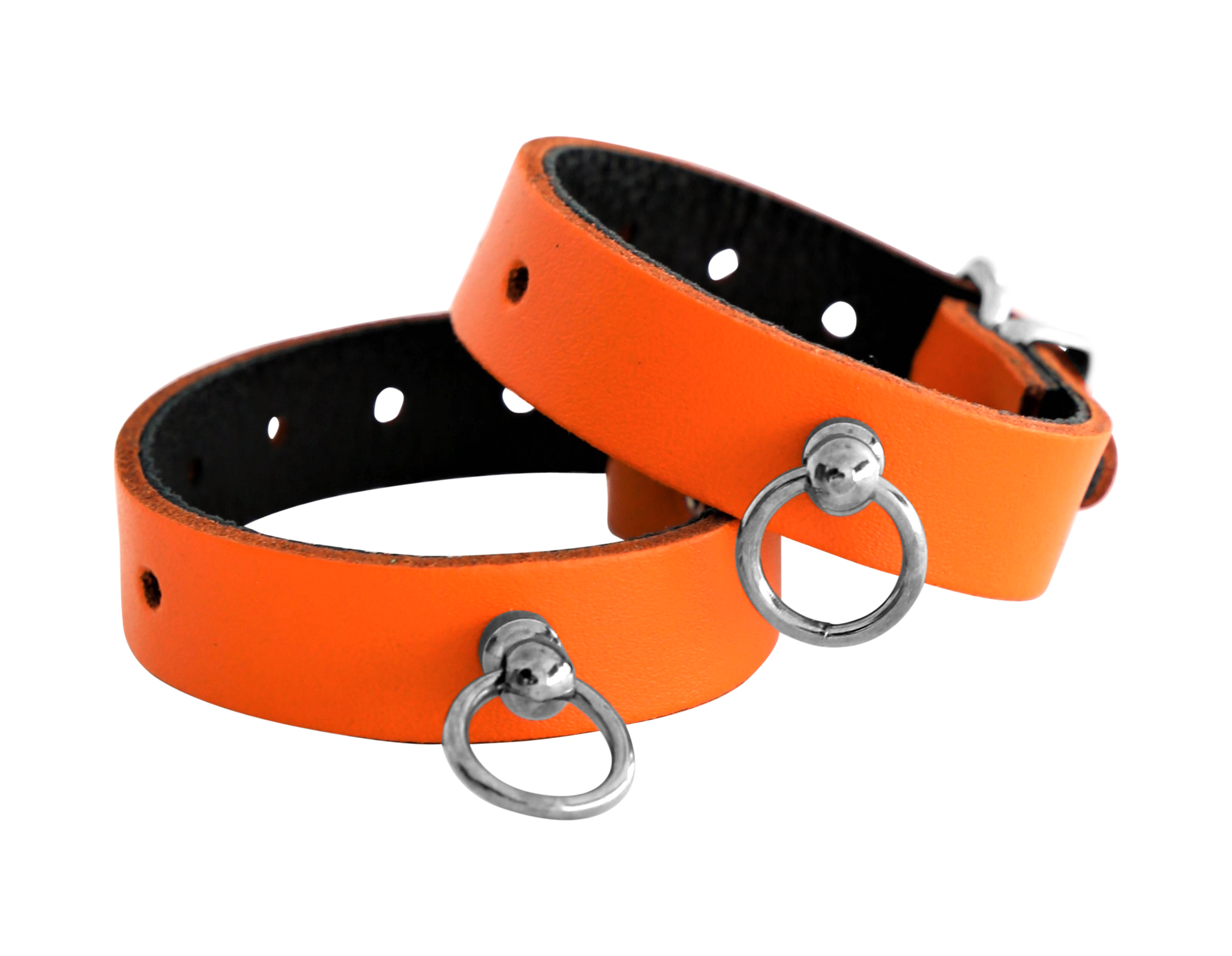 Leder Handfesseln der O - Orange