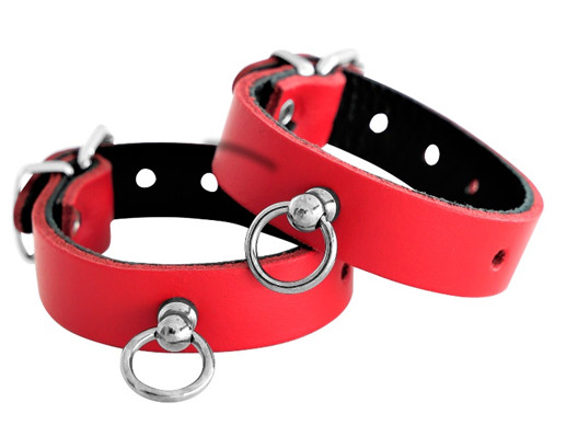 Leder Handfesseln der O - Rot