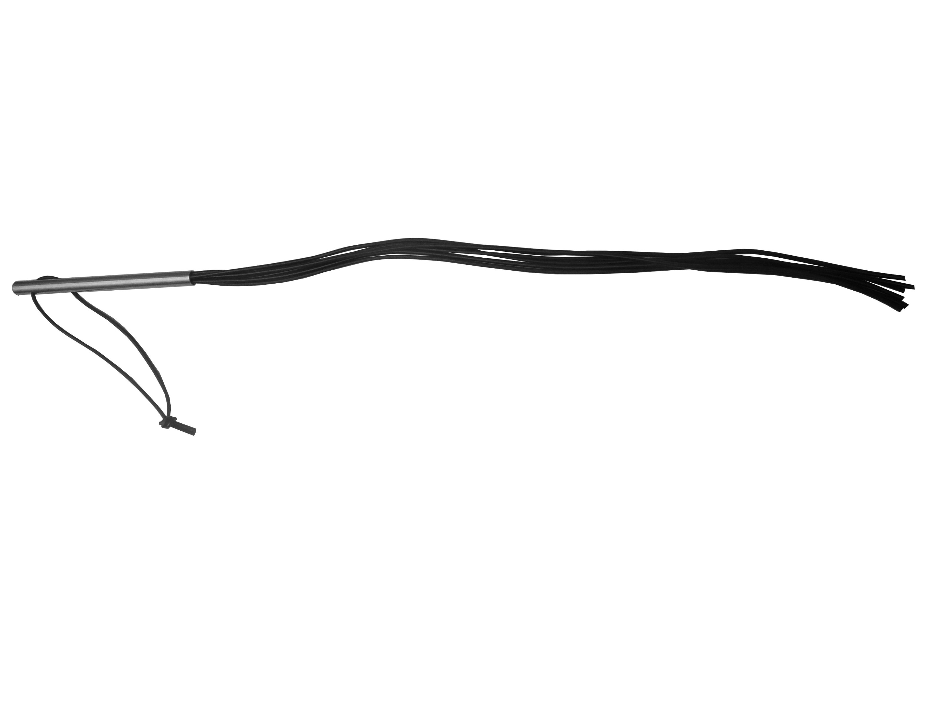 PVC Peitsche mit Metallgriff Schwarz